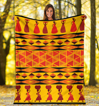 African Pattern Print Design 01 Premium Blanket