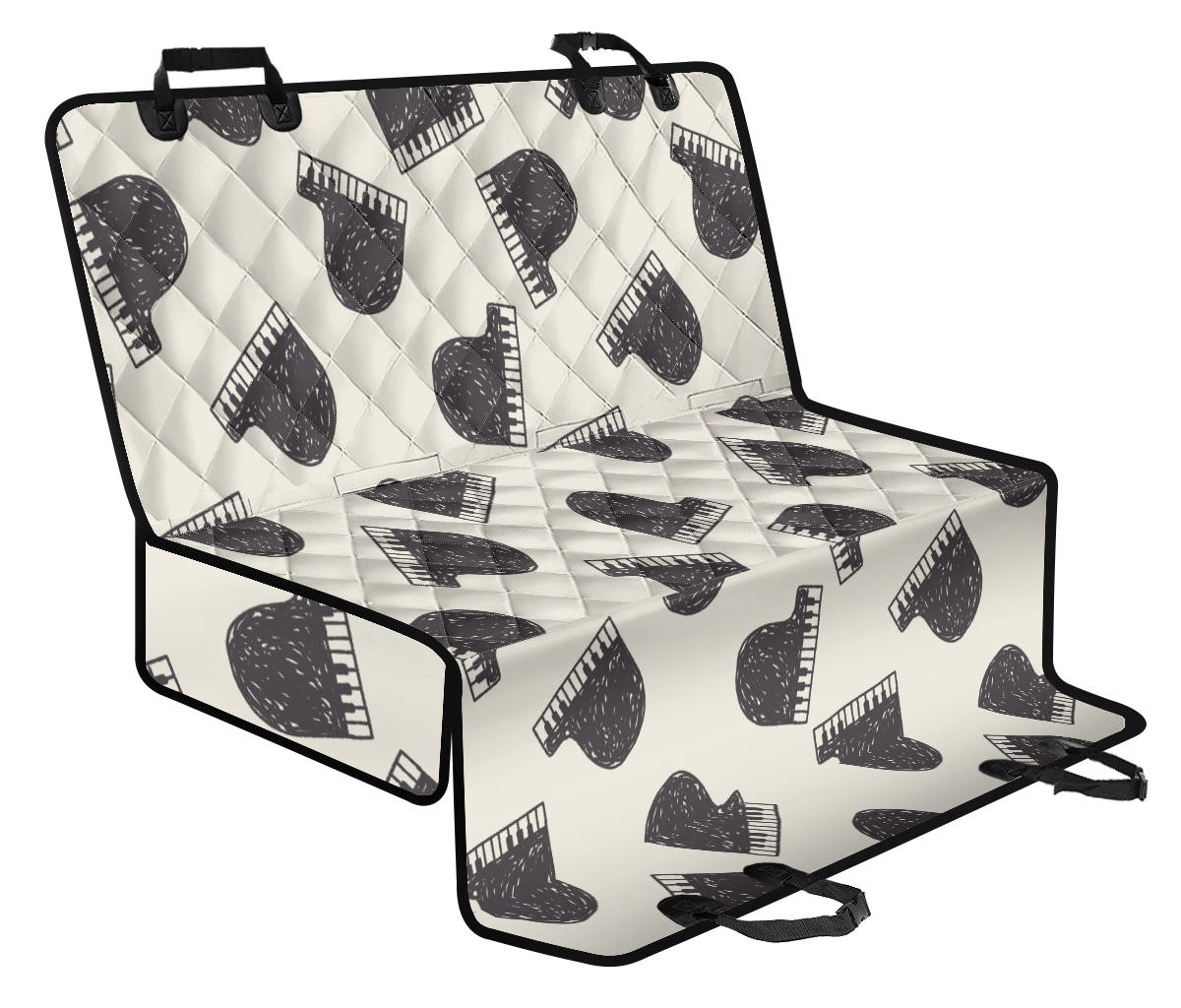 Piano Pattern Print Design 04 Rear Dog Car Seat Cover Hammock