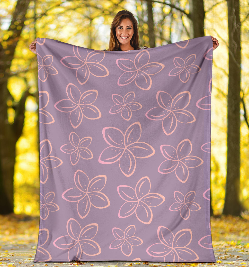 Plumeria Pattern Print Design A01 Premium Blanket