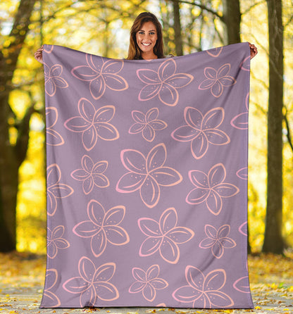 Plumeria Pattern Print Design A01 Premium Blanket