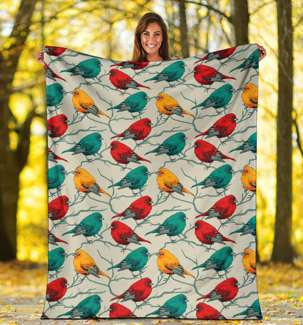Birds Pattern Print Design 04 Premium Blanket