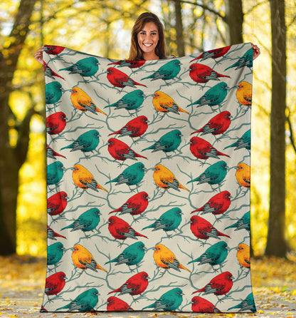 Birds Pattern Print Design 04 Premium Blanket