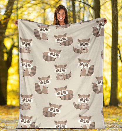 Raccoon Pattern Print Design A05 Premium Blanket