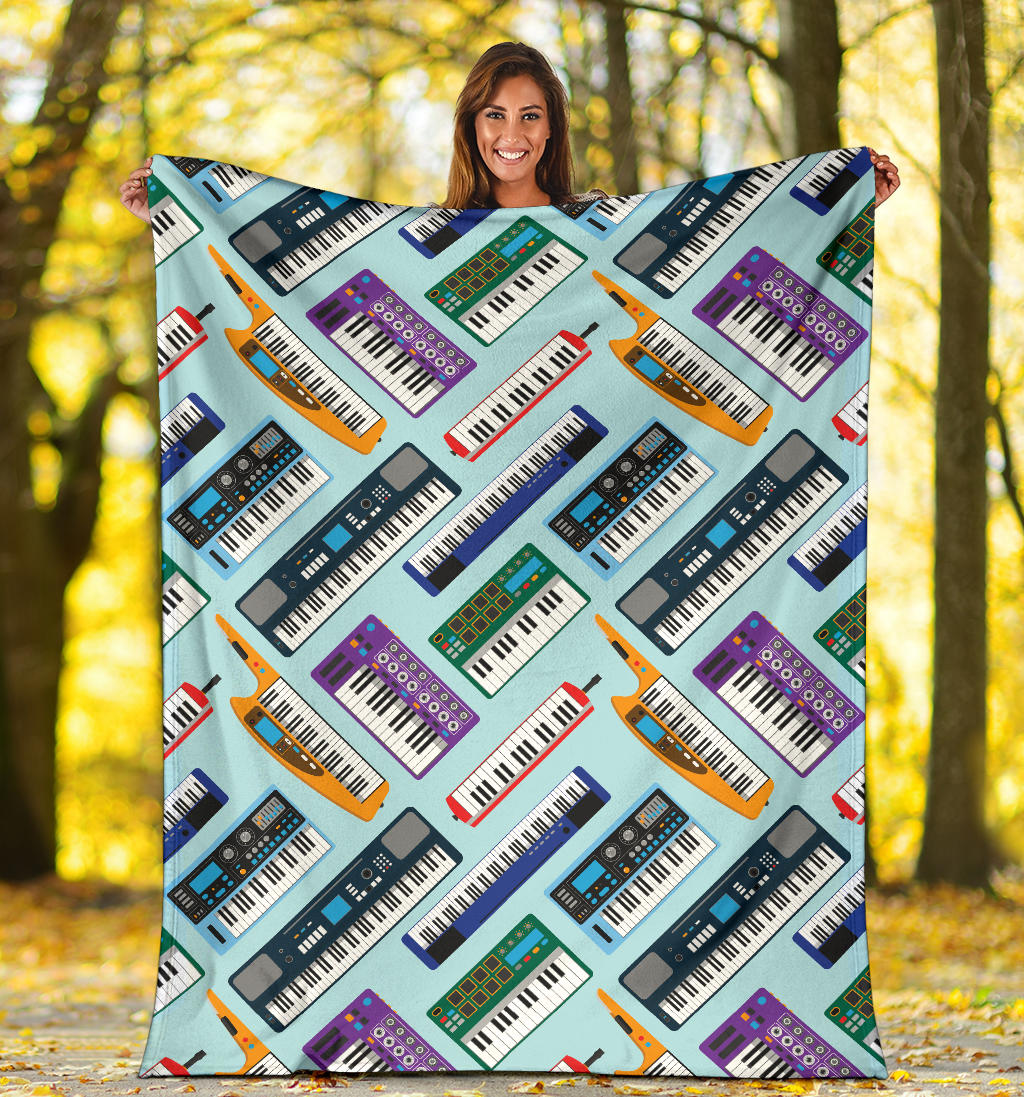Synthesizer Pattern Print Design 02 Premium Blanket