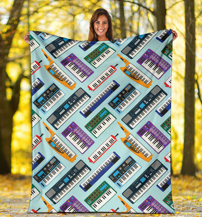 Synthesizer Pattern Print Design 02 Premium Blanket