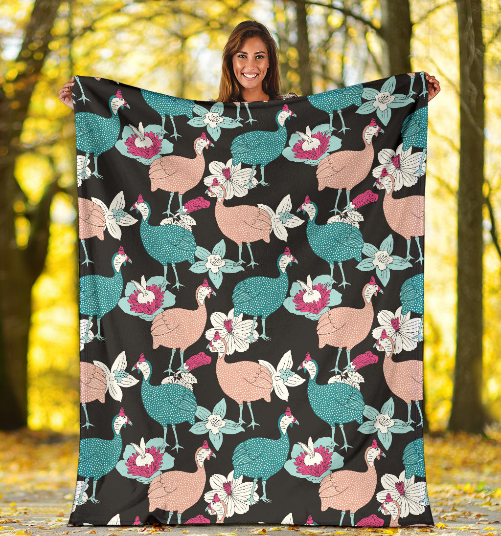 Guinea Fowl Pattern Print Design 03 Premium Blanket