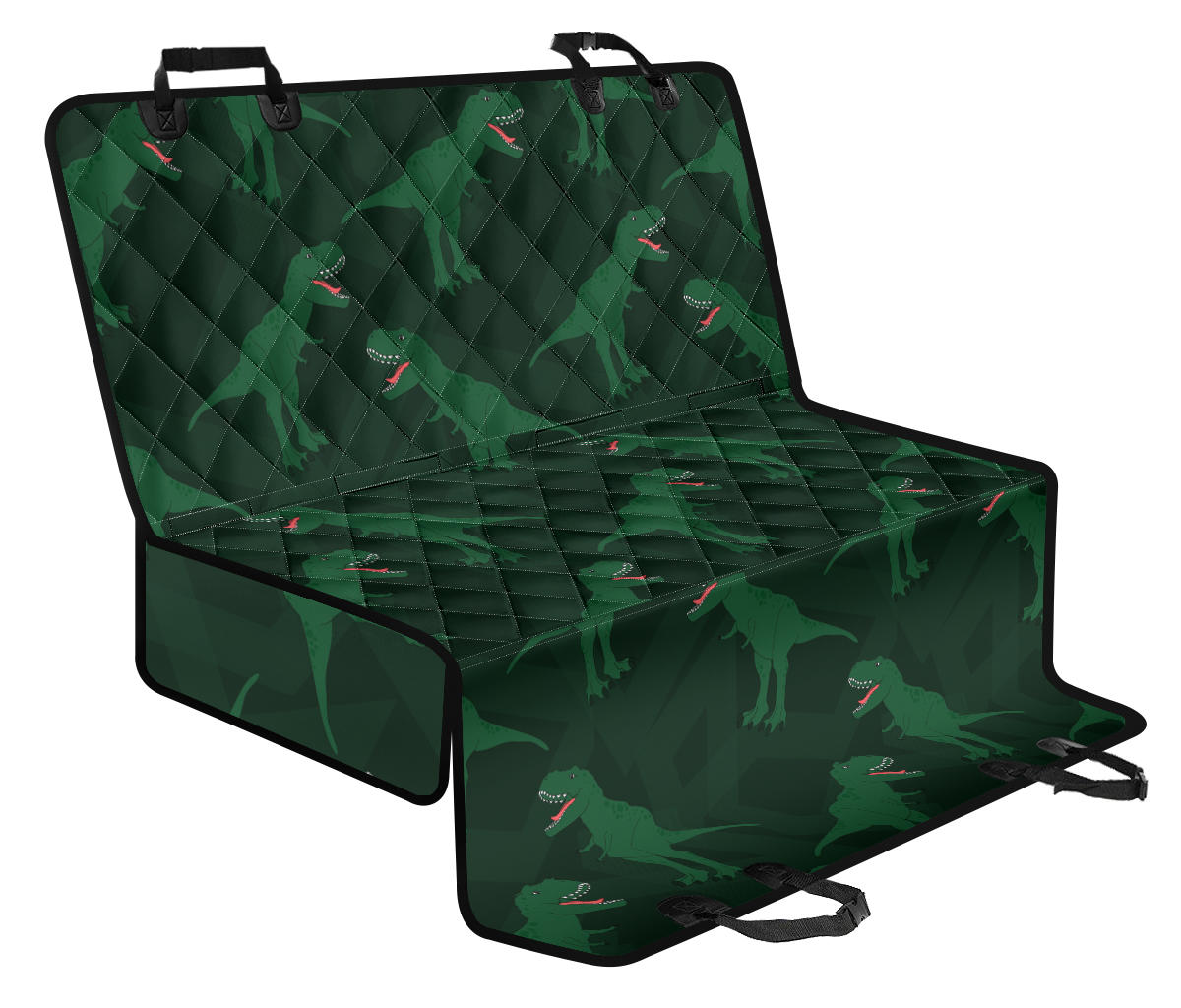 T Rex Pattern Print Design A06 Rear Dog Car Seat Cover Hammock