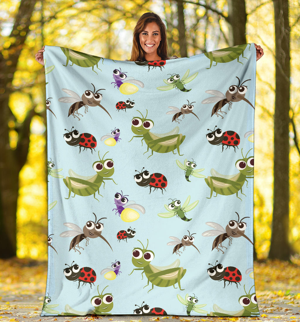 Ladybug Pattern Print Design 01 Premium Blanket