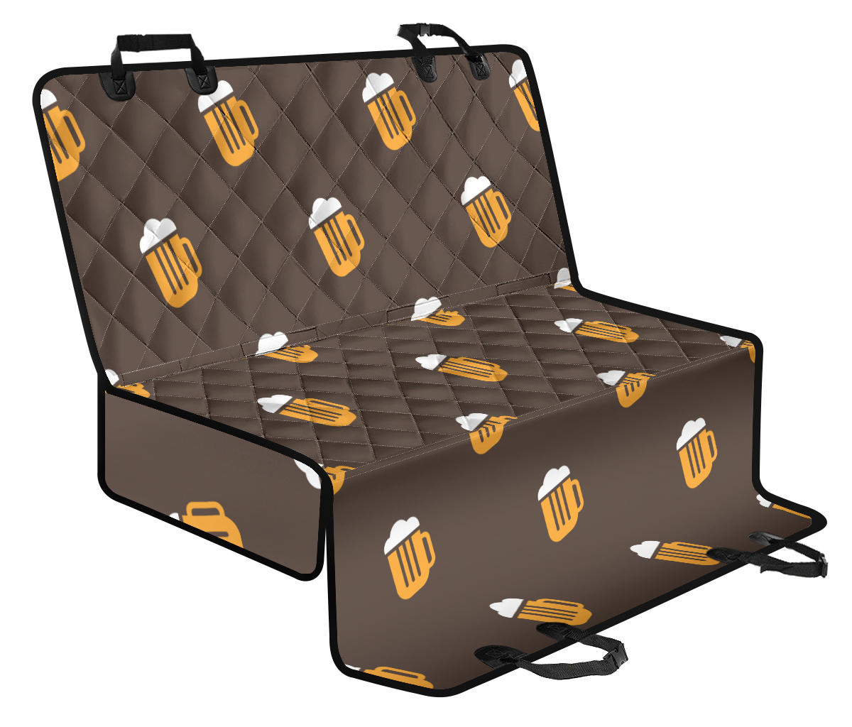 Beer Pattern Print Design 01 Rear Dog Car Seat Cover Hammock