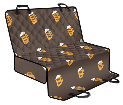 Beer Pattern Print Design 01 Rear Dog Car Seat Cover Hammock