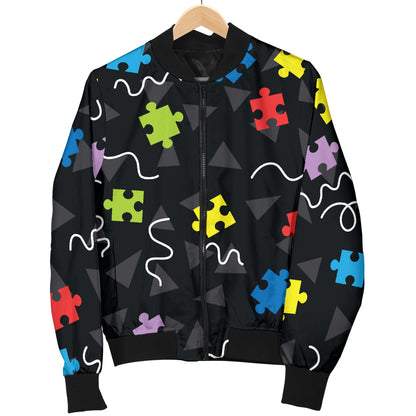Autism Awareness Pattern Print Design 01 Men Bomber Jacket