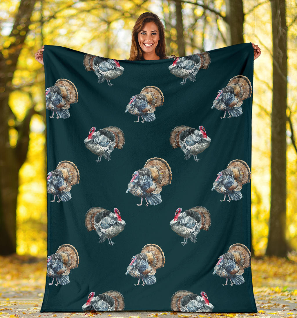 Turkey Pattern Print Design 03 Premium Blanket