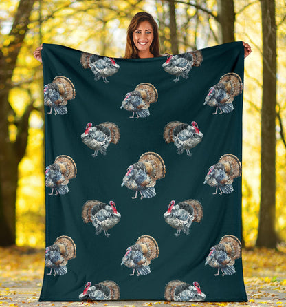 Turkey Pattern Print Design 03 Premium Blanket