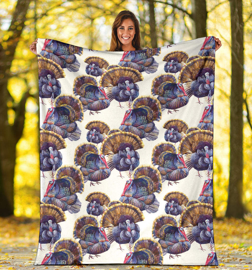 Turkey Pattern Print Design 01 Premium Blanket