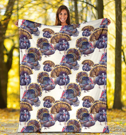 Turkey Pattern Print Design 01 Premium Blanket