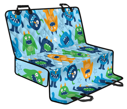 Monster Cartoon Pattern Print Design 04 Rear Dog Car Seat Cover Hammock