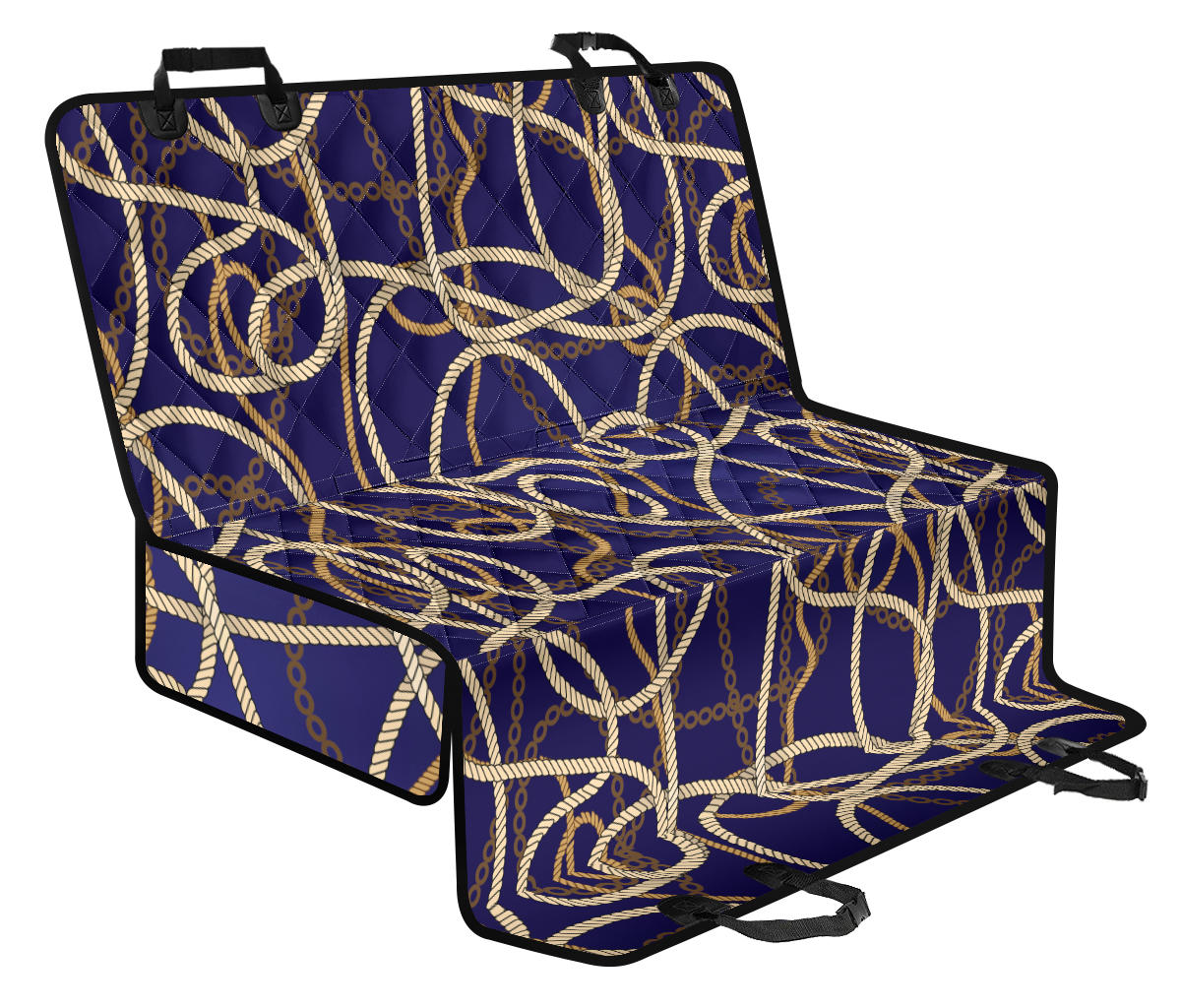 Rope Pattern Print Design A01 Rear Dog Car Seat Cover Hammock