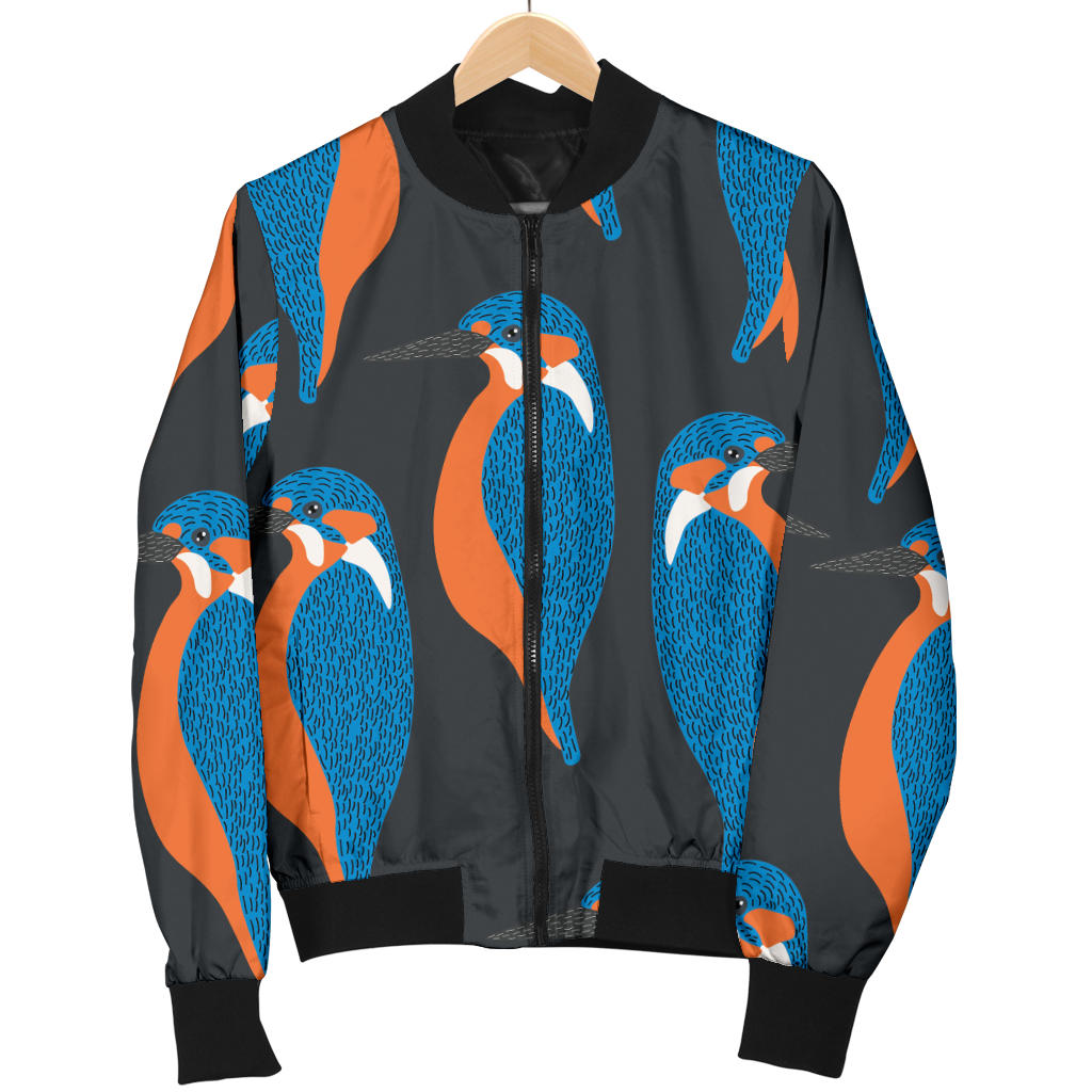 Kingfisher Pattern Print Design 03 Men Bomber Jacket