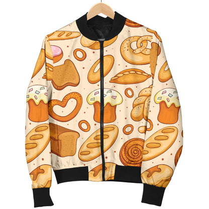 Bread Pattern Print Design 01 Men Bomber Jacket