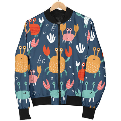 Crab Pattern Print Design 05 Men Bomber Jacket