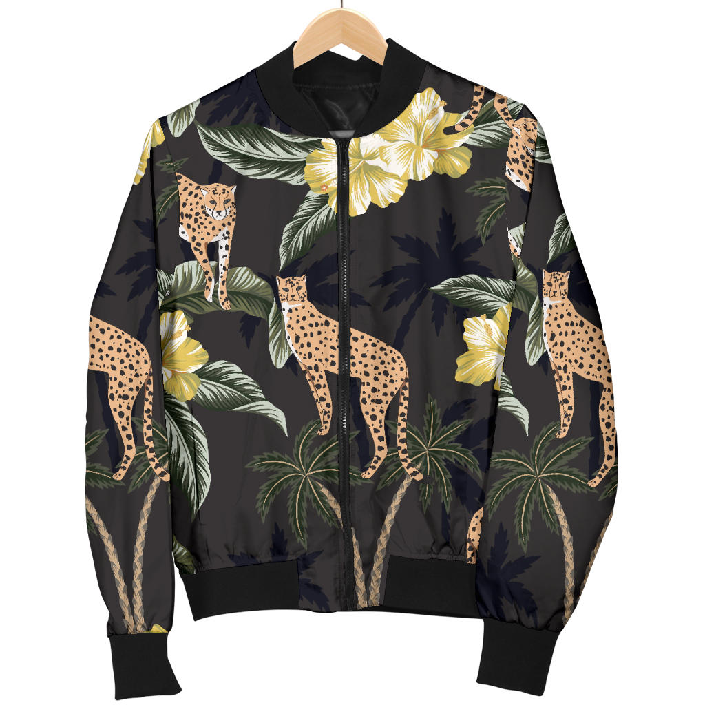 Cheetah Pattern Print Design 04 Men Bomber Jacket