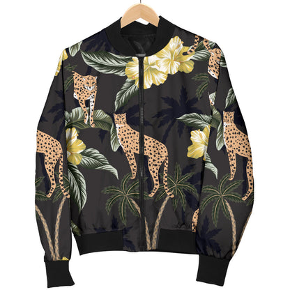 Cheetah Pattern Print Design 04 Men Bomber Jacket