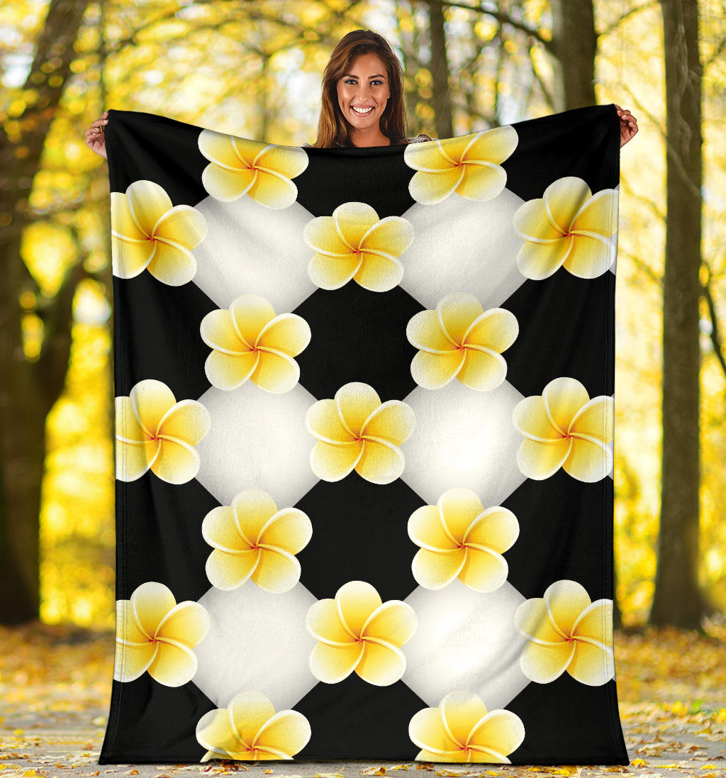 Plumeria Pattern Print Design A04 Premium Blanket