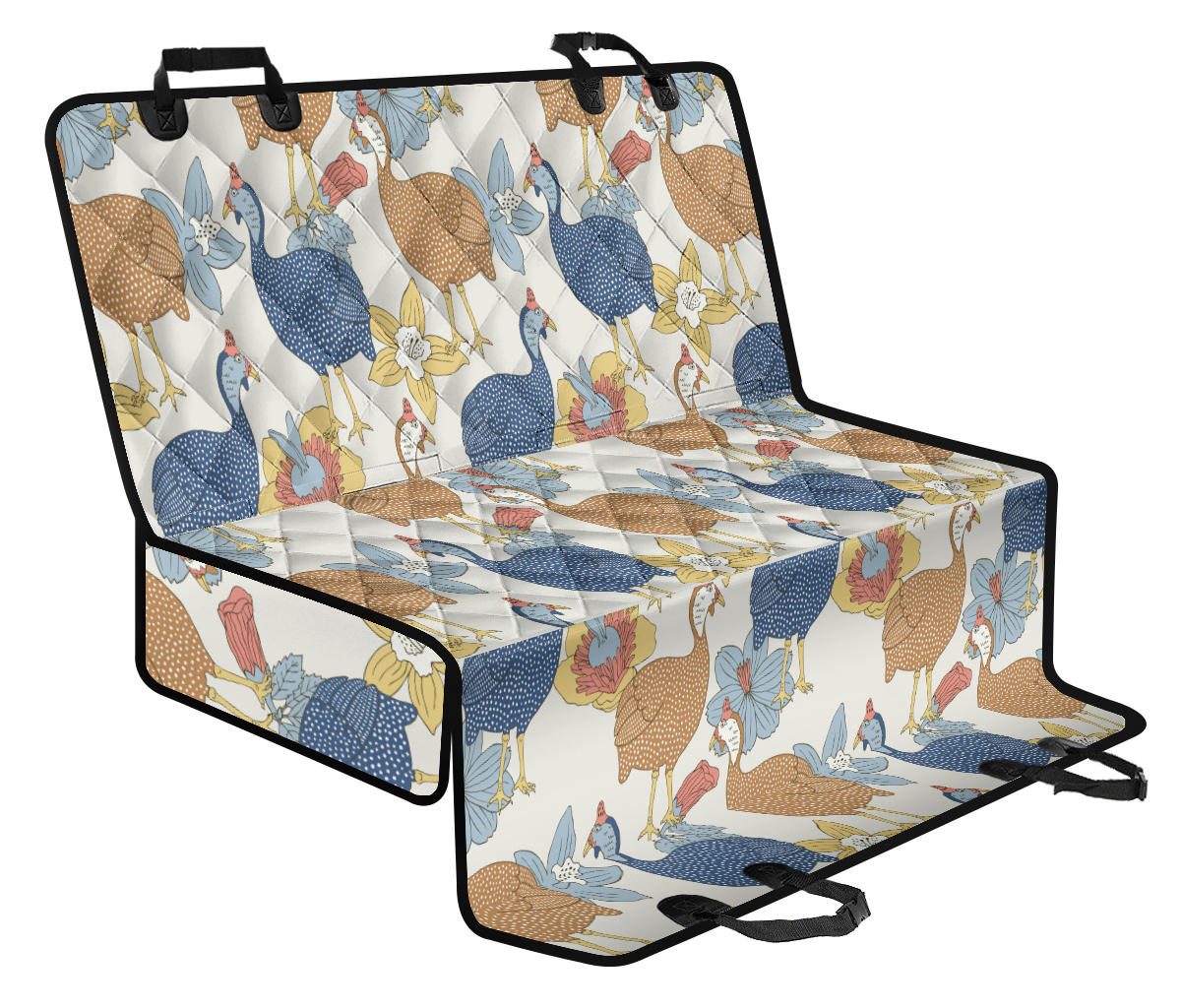 Guinea Fowl Pattern Print Design 01 Rear Dog Car Seat Cover Hammock