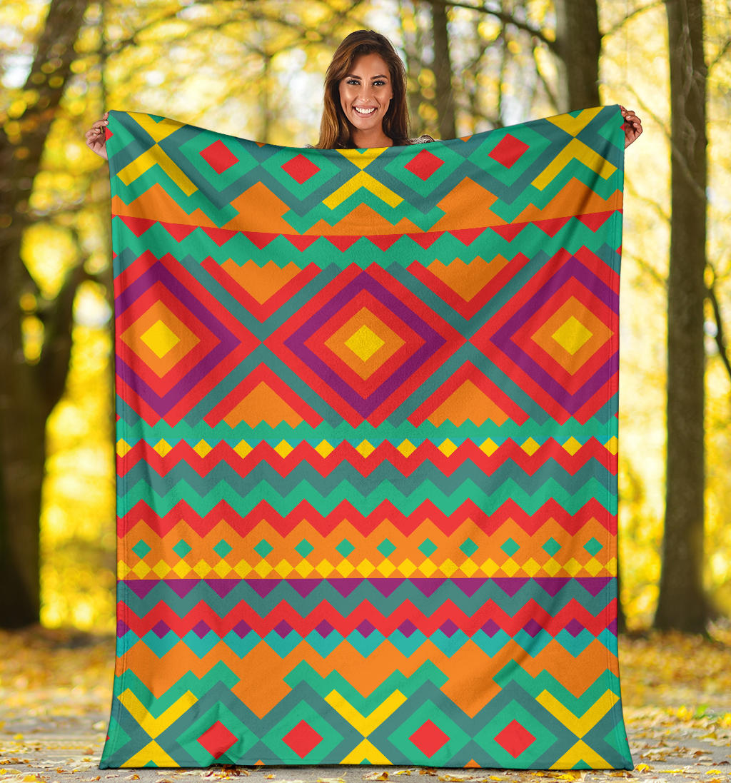 Mexican Pattern Print Design 04 Premium Blanket