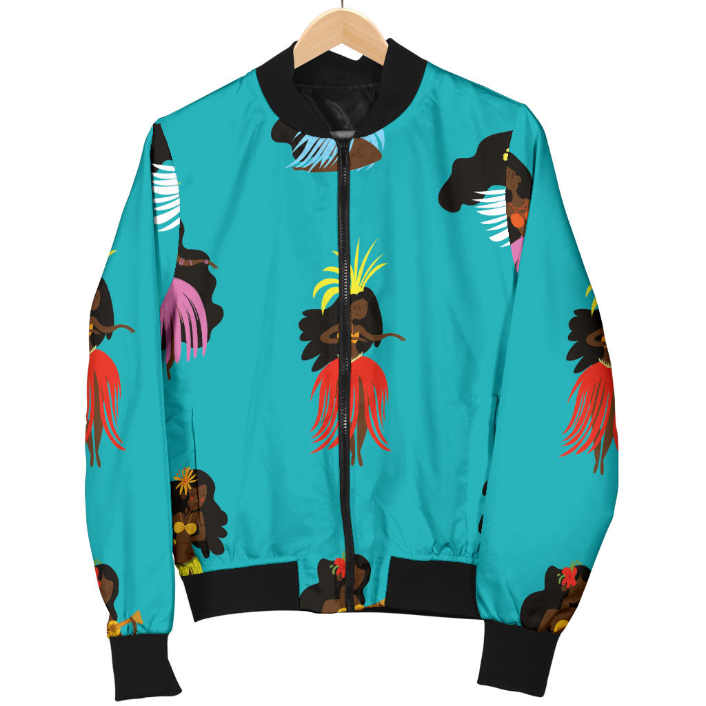 Hula Dancers Pattern Print Design 04 Men Bomber Jacket