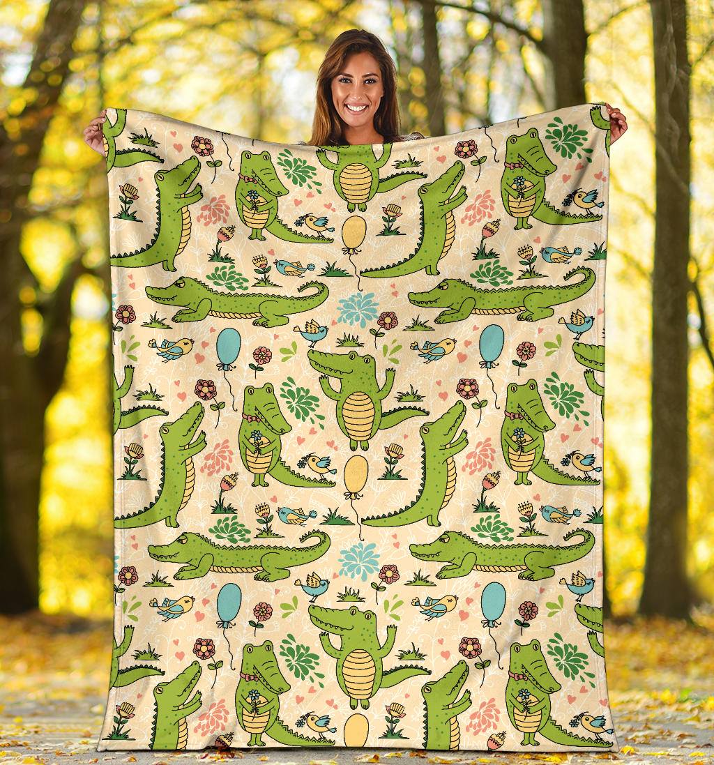 Alligator Pattern Print Design 01 Premium Blanket