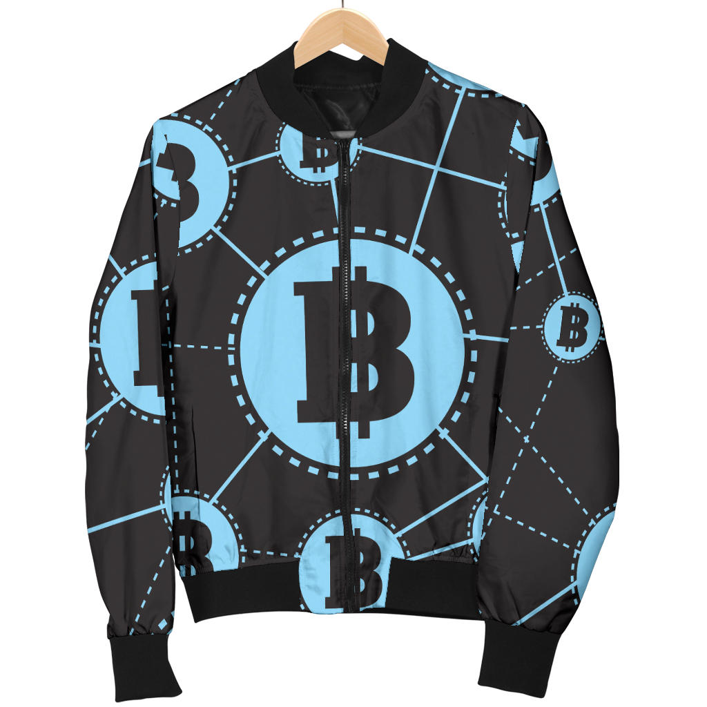 Cryptocurrency Pattern Print Design 02 Men Bomber Jacket