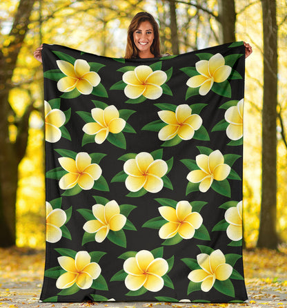 Plumeria Pattern Print Design A03 Premium Blanket