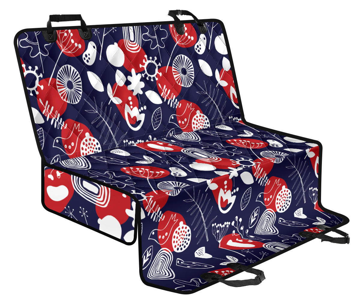 Nordic Pattern Print Design A02 Rear Dog Car Seat Cover Hammock