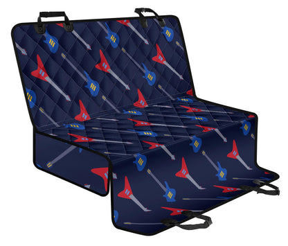 Electric Guitar Pattern Print Design 01 Rear Dog Car Seat Cover Hammock
