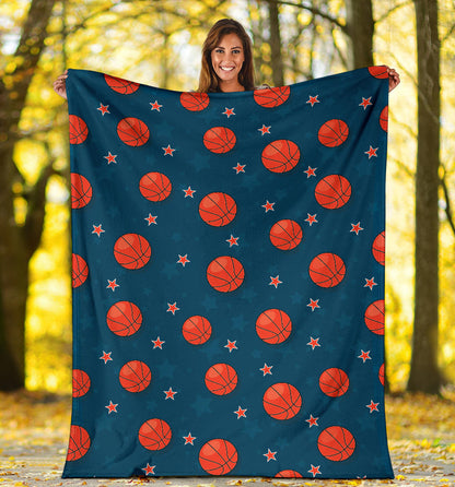 Basketball Pattern Print Design 02 Premium Blanket