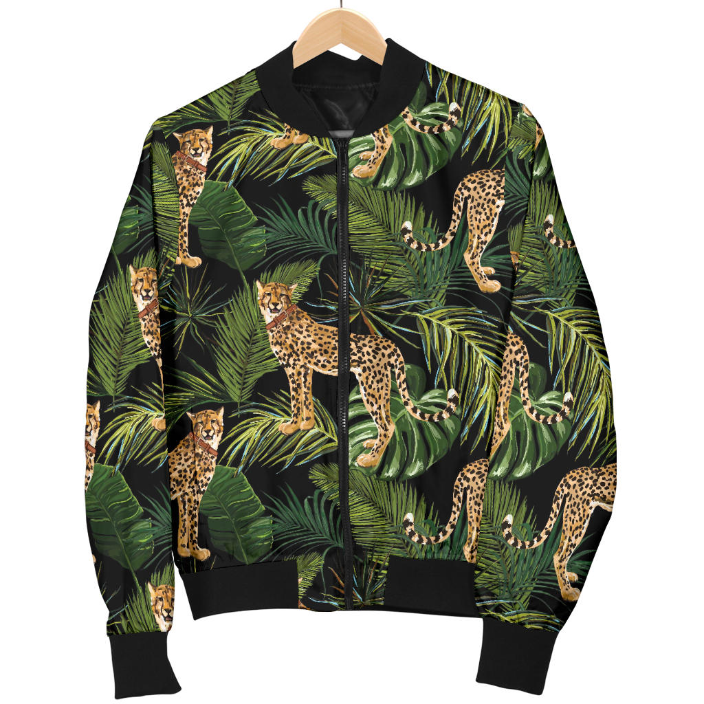 Cheetah Pattern Print Design 05 Men Bomber Jacket