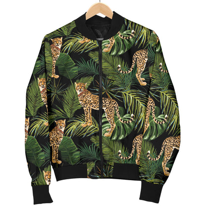 Cheetah Pattern Print Design 05 Men Bomber Jacket