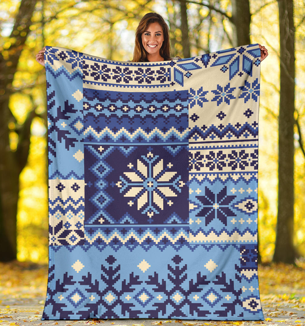 Nordic Pattern Print Design A04 Premium Blanket