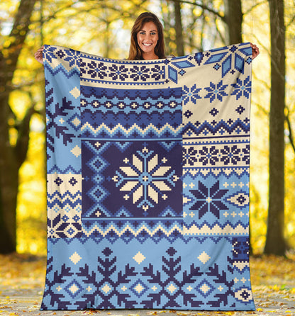 Nordic Pattern Print Design A04 Premium Blanket