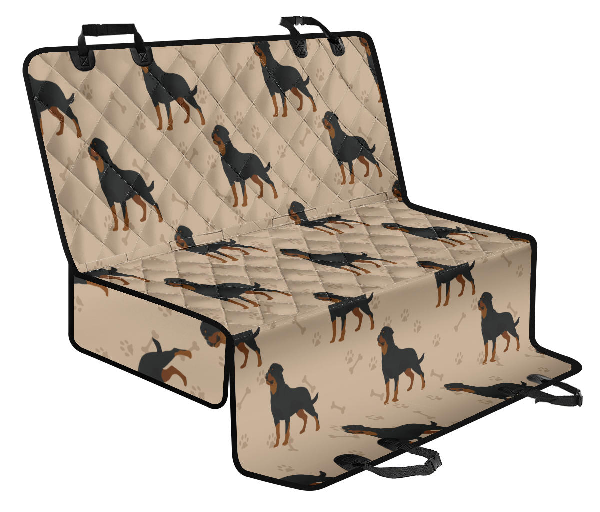 Rottweiler Pattern Print Design A01 Rear Dog Car Seat Cover Hammock