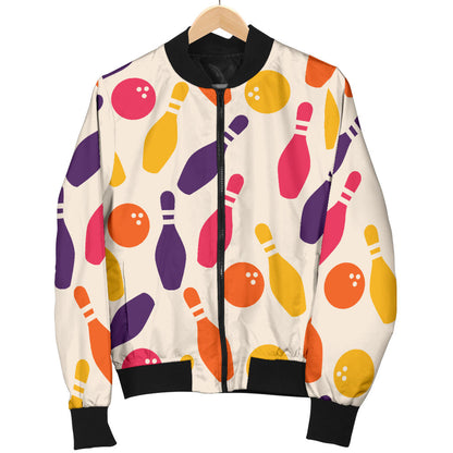 Bowling Pattern Print Design 06 Men Bomber Jacket