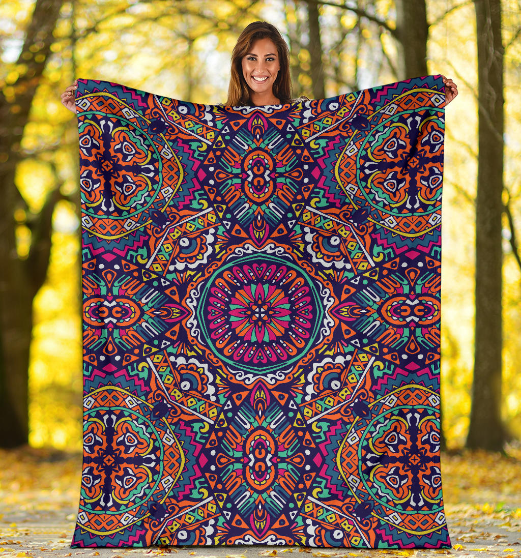 Boho Pattern Print Design 06 Premium Blanket