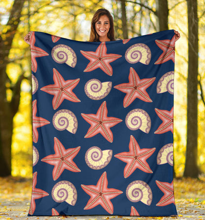 Starfish Pattern Print Design 03 Premium Blanket