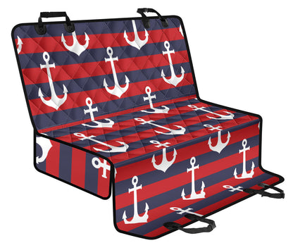 Nautical Pattern Print Design A05 Rear Dog Car Seat Cover Hammock