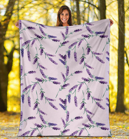 Lavender Pattern Print Design 02 Premium Blanket