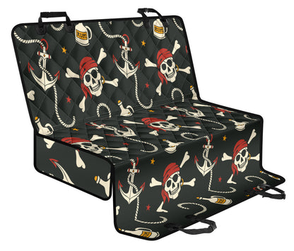 Pirate Pattern Print Design A02 Rear Dog Car Seat Cover Hammock
