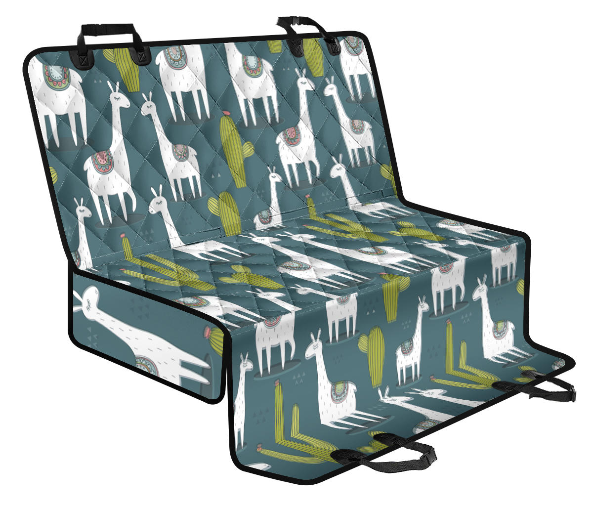 Llama Cactus Pattern Print Design 03 Rear Dog Car Seat Cover Hammock