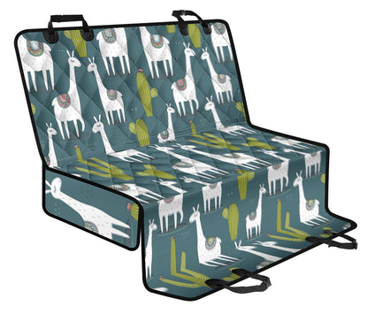 Llama Cactus Pattern Print Design 03 Rear Dog Car Seat Cover Hammock