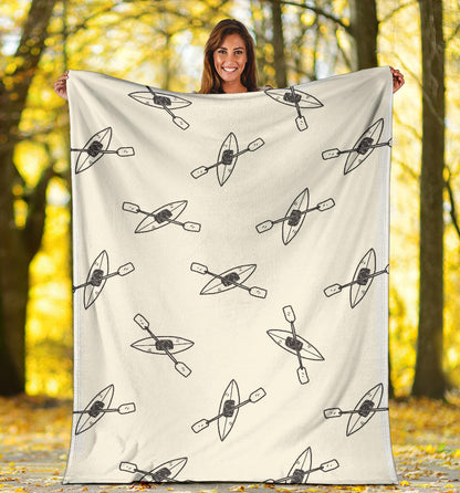 Kayak Pattern Print Design 01 Premium Blanket